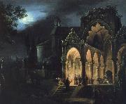 unknow artist mort de romeo et juliette dans un paysage eclaire par la lune France oil painting artist